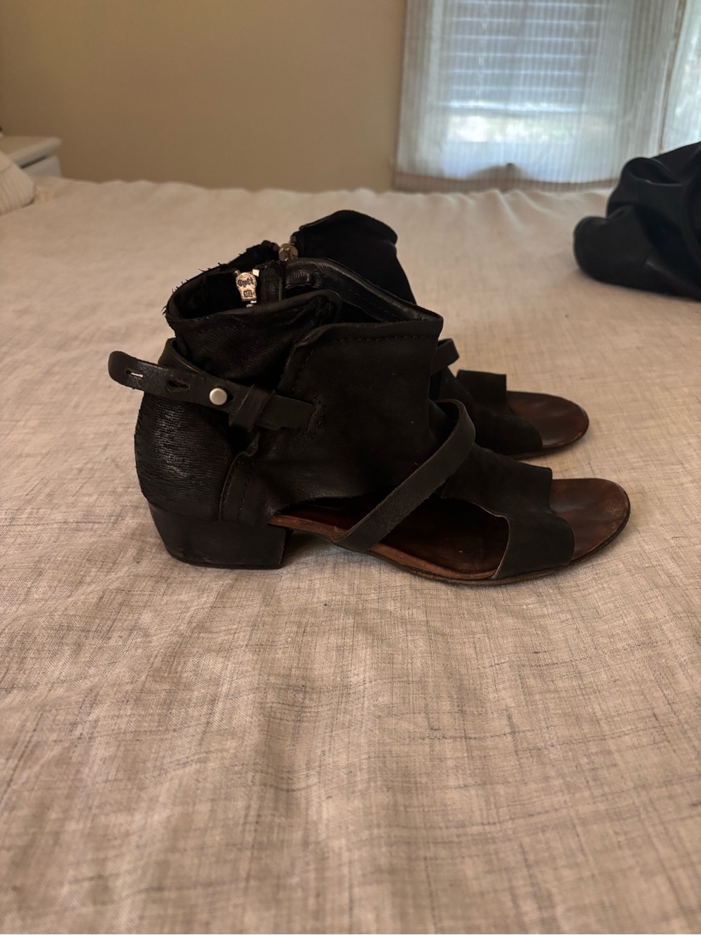Free People  A.S.98 Open-Toe Cutout Ankle Sandals. - Picture 2 of 4